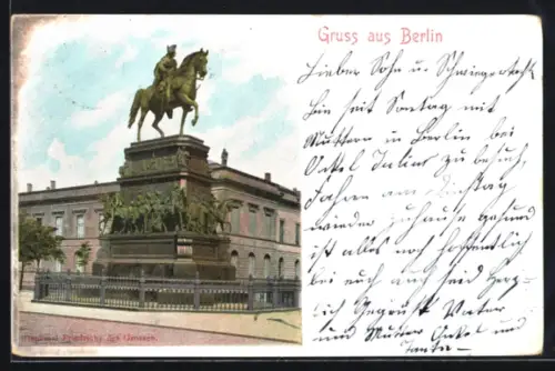 AK Berlin, Reiterstandbild Friedrich des Grossen, Unter den Linden