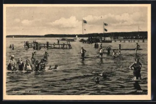 AK Arendsee i. d. Altmark, Badestelle, Stege, Badegäste