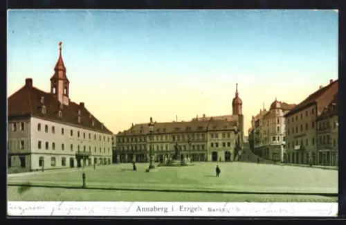 AK Annaberg i. Erzgeb., Marktplatz, Panorama
