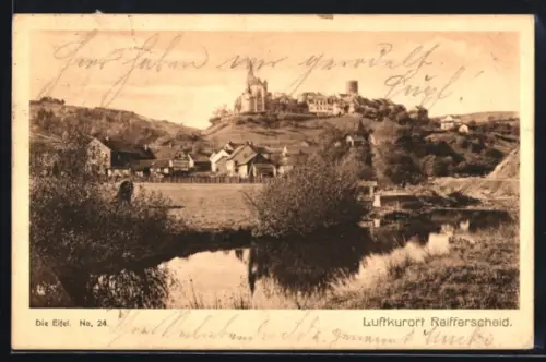 AK Reifferscheid /Eifel, Burgansicht, Ortspanorama