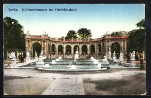 AK Berlin, Märchenbrunnen im Friedrichshain