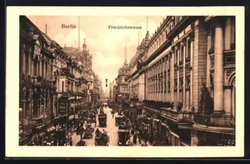 AK Berlin, Friedrichstrasse aus der Vogelschau