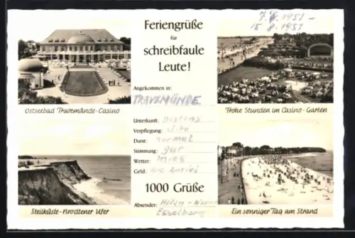 AK Travemünde, Casino, Casino-Garten, Brodtener Ufer, Strand