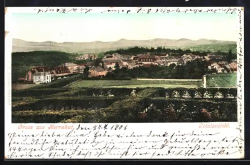 AK Herrnhut, Totalansicht aus der Vogelschau