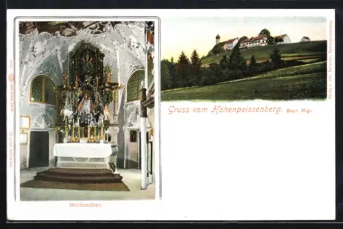 AK Hohenpeissenberg /Bayr. Rigi, Marienaltar, Ortsansicht