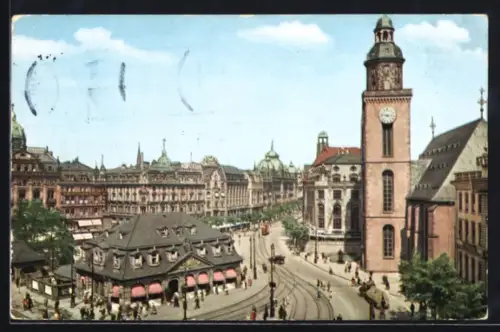 AK Frankfurt a. Main, Hauptwache, Katharinenkirche, Zeil