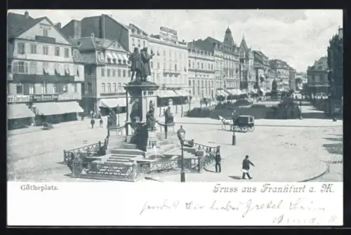 AK Frankfurt a. M., Goetheplatz, Panorama