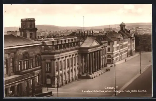 AK Cassel, Landesbibliothek, ehem. Kriegsschule, Kath. Kirche