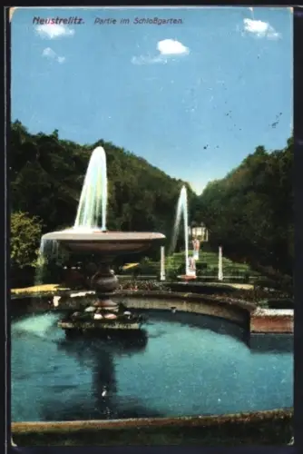 AK Neustrelitz, Partie im Schlossgarten