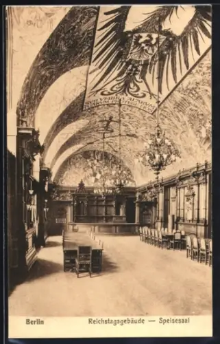 AK Berlin-Tiergarten, Reichstagsgebäude, Speisesaal