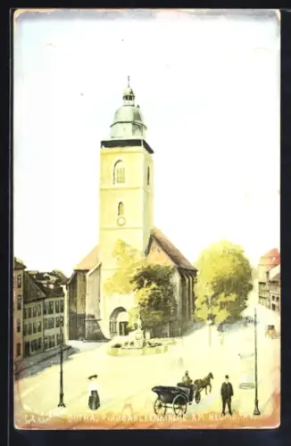 AK Gotha, Margaretenkirche am Neumarkt