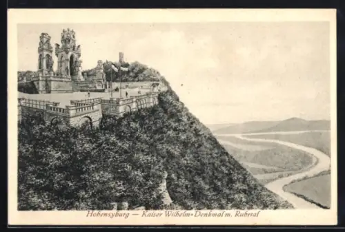 AK Hohensyburg, Kaiser-Wilhelm-Denkmal mit Ruhrtal