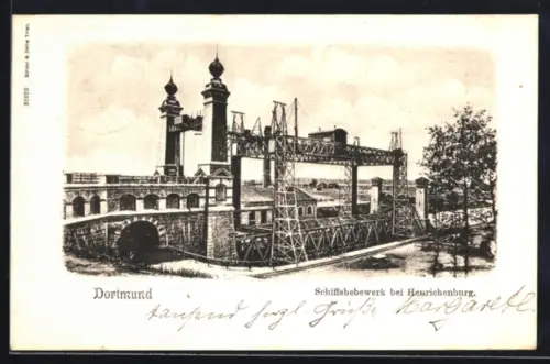 AK Dortmund, Schiffshebewerk bei Henrichenburg