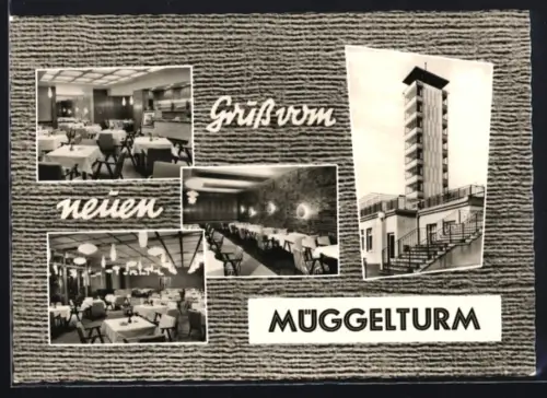 AK Berlin-Köpenick, Neuer Müggelturm, Gaststuben