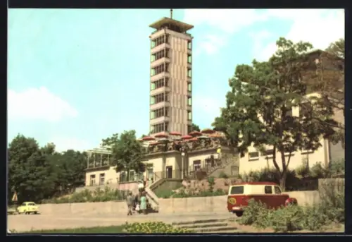 AK Berlin-Köpenick, Müggelturm mit Terrasse und Aussichtsturm