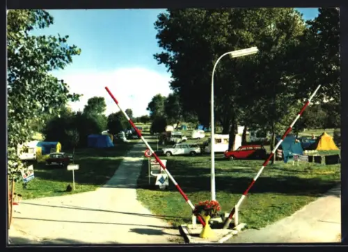 AK Rauental, Murgtal-Camping, Campingplatz mit Einfahrtsschranken, Wohnwagen und Zelten