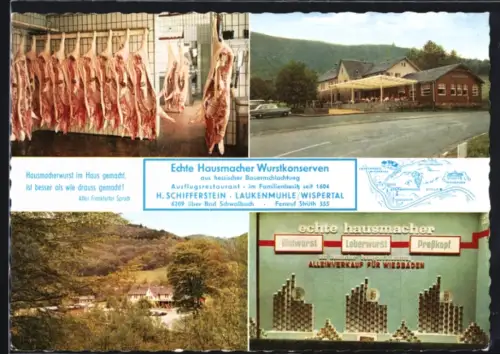 AK Laukenmühle /Wispertal, Echte Hausmacher Wurstkonserven, Bes. H. Schifferstein