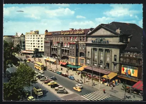 AK Berlin-Charlottenburg, Kurfürstendamm mit Kaufhausfassaden und Pelikan-Füllhalter-Werbung