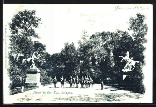 AK Stuttgart, Partie in den Kgl. Anlagen