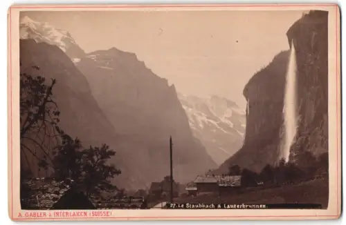 Fotografie A. Gabler, Interlaken, Ansicht Lauterbrunnen, Le Staubbach à Lauterbrunnen