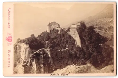 Fotografie A. Augschiller, Bozen, Ansicht Dorf Tirol, Blick zum Schloss Tirol