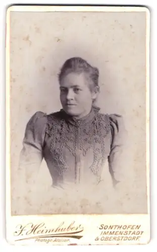 Fotografie F. Heimhuber, Sonthofen, Immenstädterstrasse, Porträt einer jungen Frau
