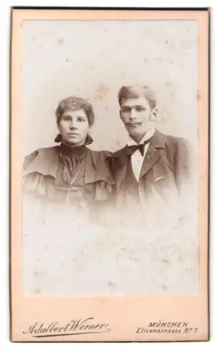 Fotografie Adalbert Werner, München, Elisenstrasse 7, Porträt eines Paares