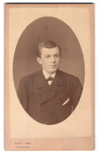 Fotografie Wilh. Timm, Harburg, Lindenstr. 7, Portrait eines jungen Mannes