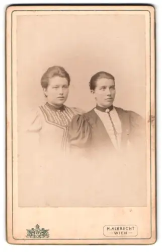 Fotografie H. Albrecht, Wien, Hauffgasse 2, Porträt zweier Damen