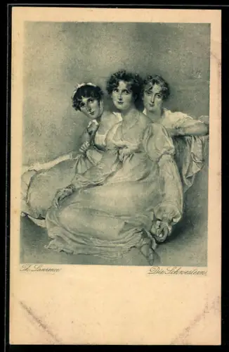 Künstler-AK sign. Th. Lawrence: Drei Schwestern