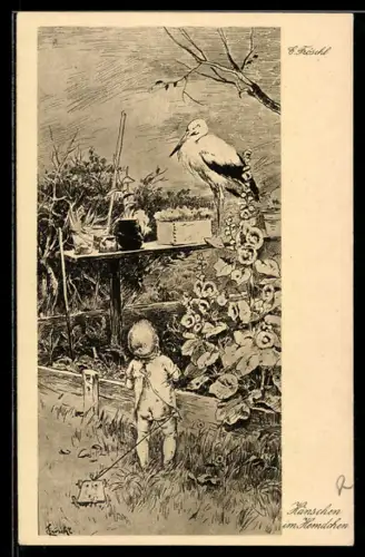 Künstler-AK sign. C. Fröschl: Hänschen im Hemdchen