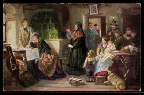 Künstler-AK sign. E. Kurzbauer: Auf der Flucht