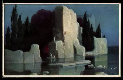 Künstler-AK sign. Gd. P. v. Erlang: Zur heiligen Grotte