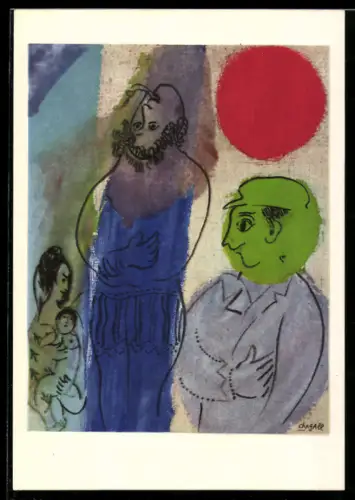 Künstler-AK sign. Marc Chagall: Die Clowns, 1940