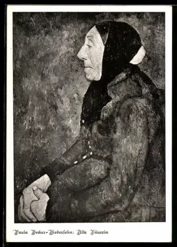 Künstler-AK sign. Paula Becker-Modersohn: Alte Bäuerein im Profil
