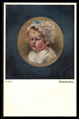 Künstler-AK sign. E. Roth: Portrait eines kleinen Kindes im Halbprofil