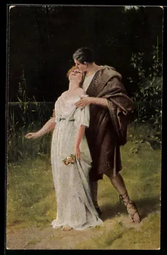 Künstler-AK sign. G. Schrödter: Pärchen küsst sich