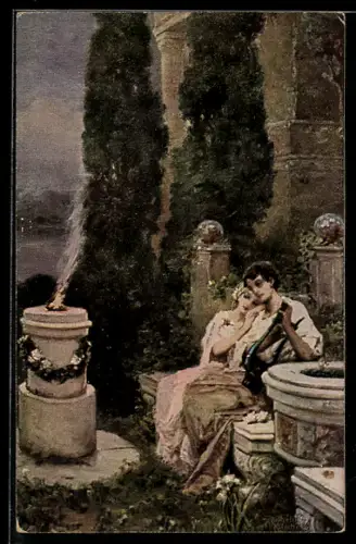 Künstler-AK sign. W. Kotaschitsch: Paar erbringt ein Liebesopfer