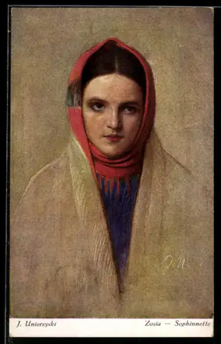 Künstler-AK sign. J. Unierzyski: Zosia, Sophinnette