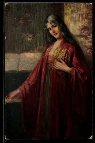 Künstler-AK sign. W. Winck: Frau im Reich der Töne