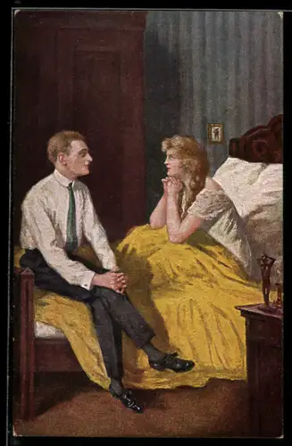 Künstler-AK sign. H. Gitter: Paar in den Flitterwochen