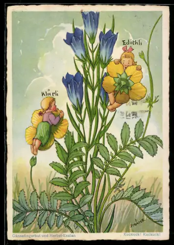 Künstler-AK sign. W. Sträter: Kuckuck! Kuckuck!