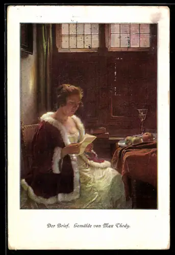 AK Der Brief, Künstlerpostkarte der Velhagen & Klasings Monatshefte