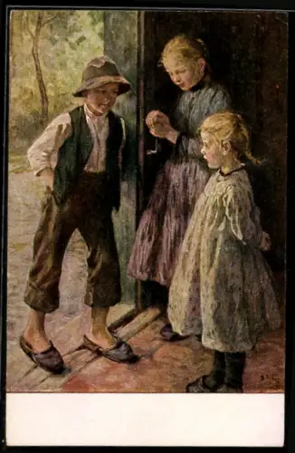 Künstler-AK sign. B. Genzmer: Beratung