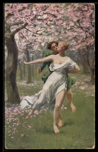 Künstler-AK sign. M. Reyzner: Jagd nach dem Glücke