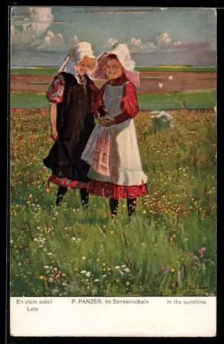 Künstler-AK sign. P. Panzer: Im Sonnenschein