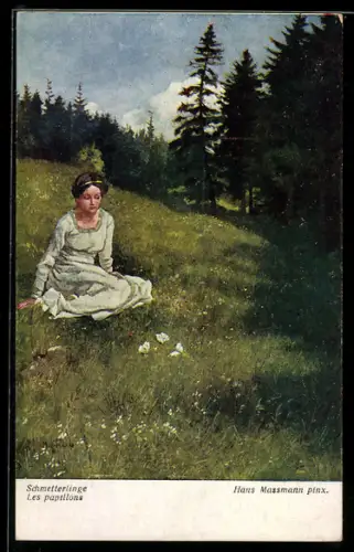 Künstler-AK sign. Hans Massmann: Schmetterlinge