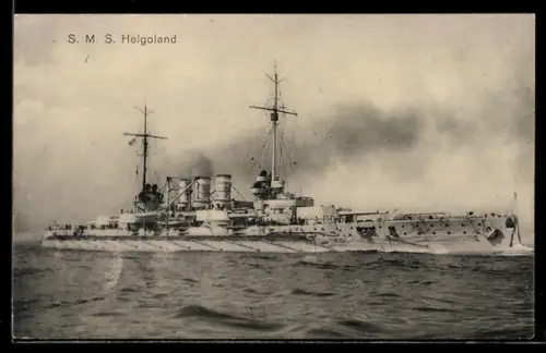 AK Linienschiff S.M.S. Helgoland in Fahrt, Kriegsschiff