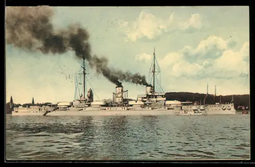 AK Der deutsche Dreadnought S.M.S. Posen in Seitenansicht, Kriegsschiff