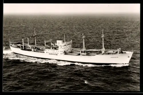AK Schwedisches Frachtschiff MS Vasaholm aus der Vogelschau, Baujahr 1955, Handelsschiff
